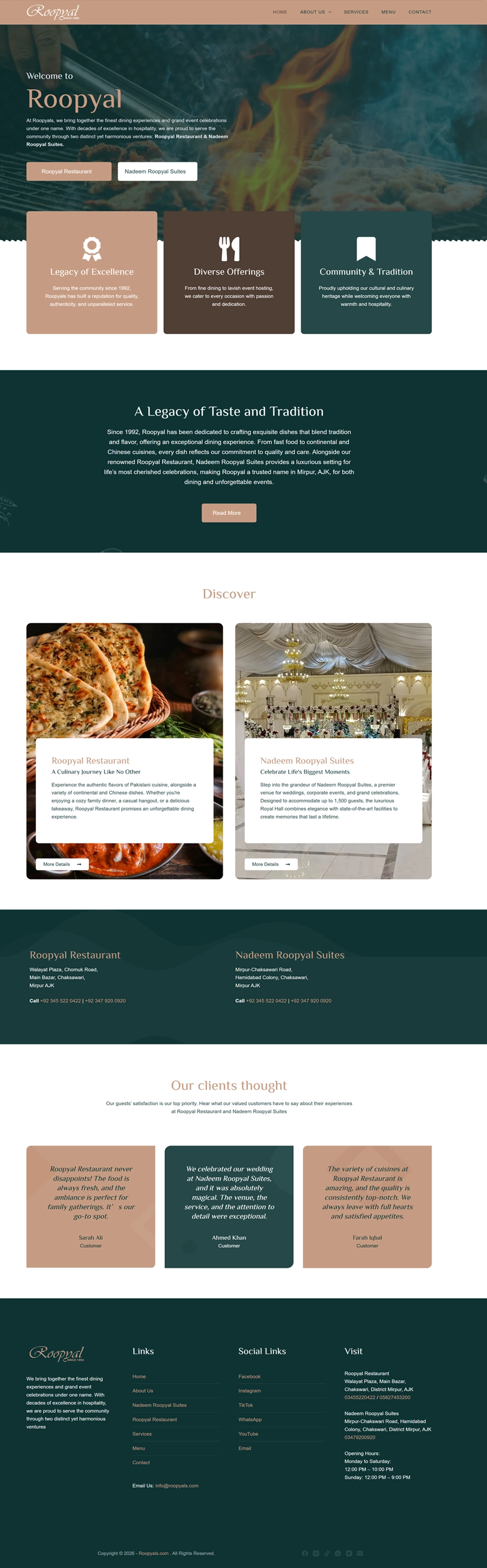 Roopyals website — homepage