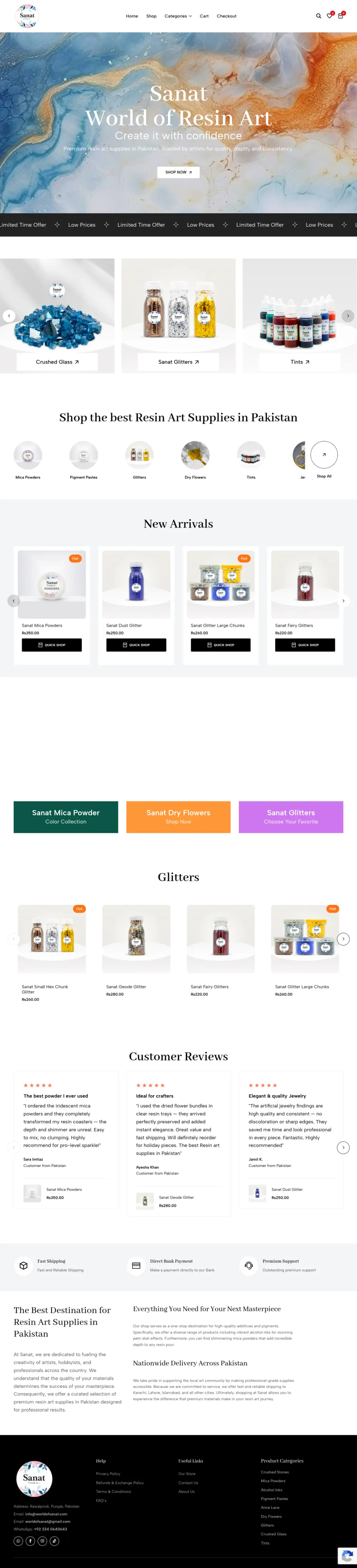 World of Sanat online store — homepage